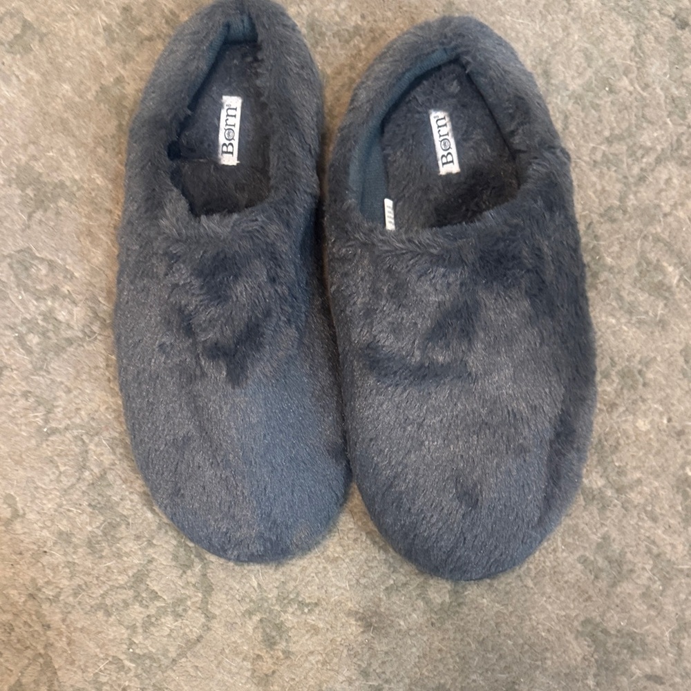 Børn gray faux fur slip-on slipper size XL NWOT